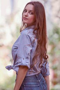 Portrait of long hair young woman